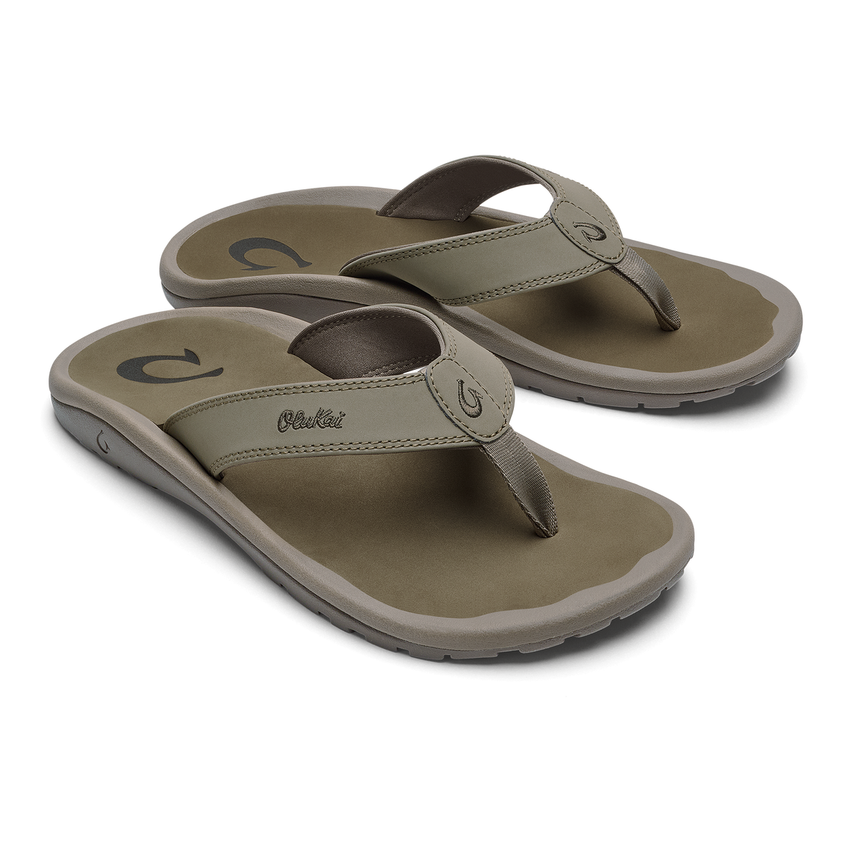 Pair of clay and mustard-colored thong sandals with cushioned soles and adjustable toe straps.