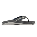 Grey and navy thong sandal with light grey midsole and toe post strap detail.