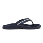 Navy blue sandal with white sole on a white background